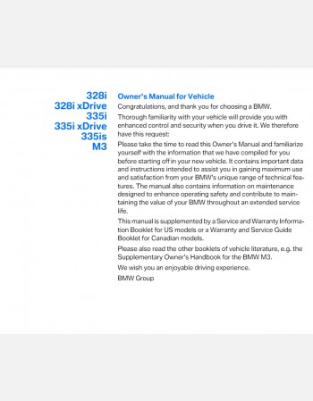bmw m3 2012 owners manual